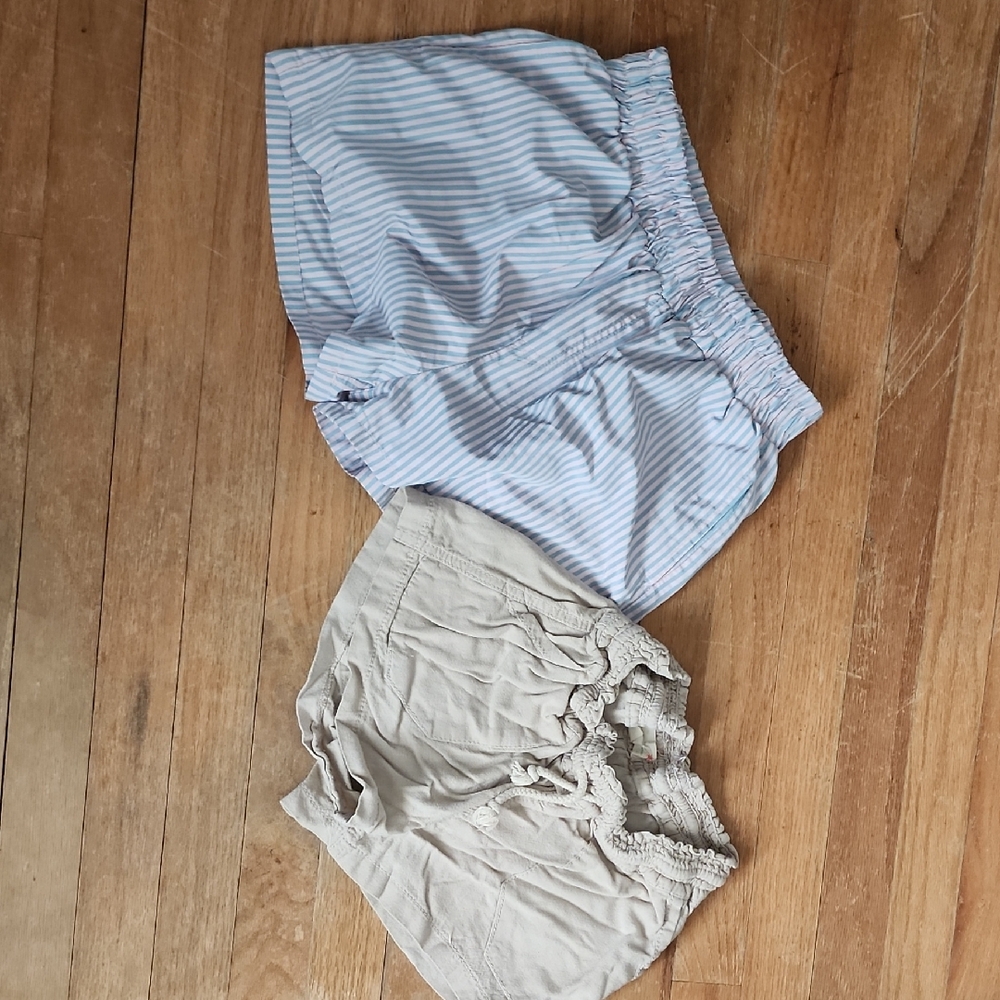 Altar'd State Pink and Blue Striped Shorts Small And Khaki Shorts